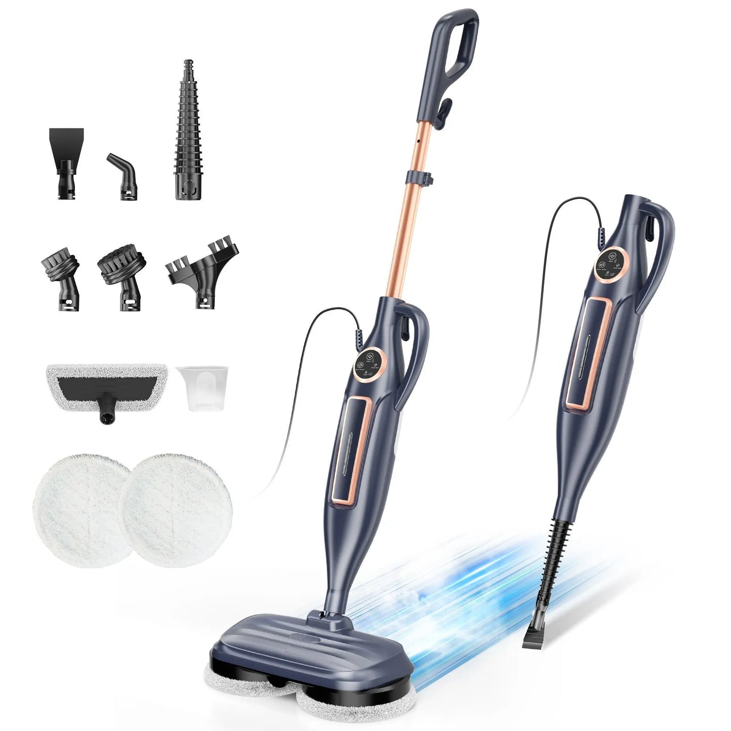 DEVOAC VM6 Electric Rotating Steam Mop & Household Steam Cleaner, All-in-One Steam Cleaning System with 3 Steam Settings, Fast Heat Technology, Ideal for Floor, Tile, Kitchen Surface, Cabinet, Gap and Daily Household Deep Clean