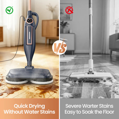 DEVOAC VM6 Electric Rotating Steam Mop & Household Steam Cleaner, All-in-One Steam Cleaning System with 3 Steam Settings, Fast Heat Technology, Ideal for Floor, Tile, Kitchen Surface, Cabinet, Gap and Daily Household Deep Clean